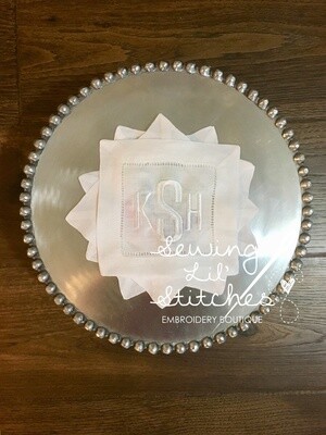 Monogrammed Cocktail Napkins - set of 4