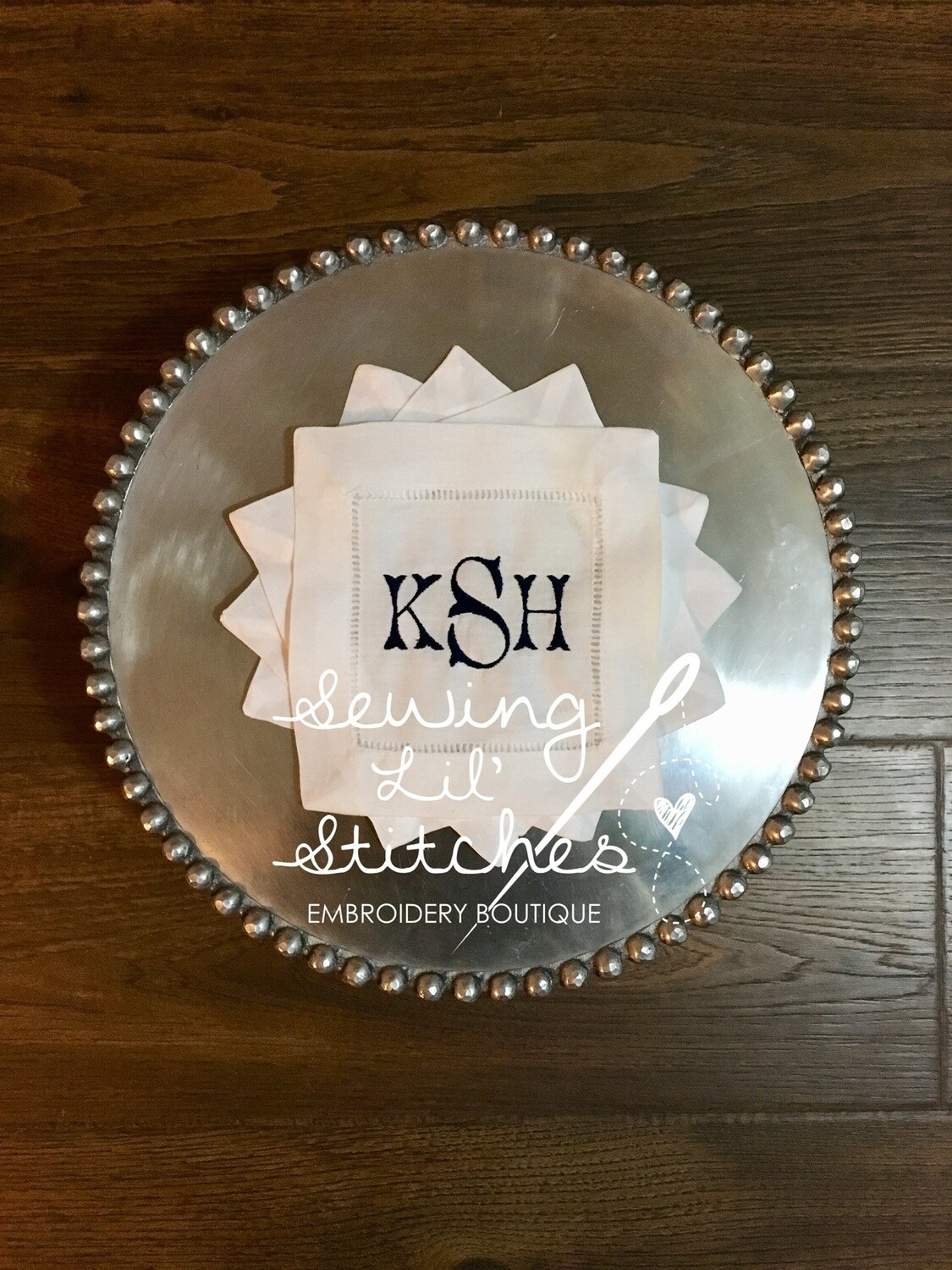 Monogrammed Cocktail Napkins - set of 4
