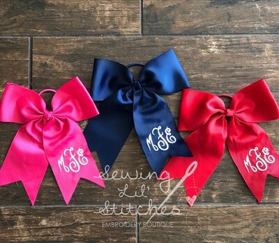Monogrammed Hair Tie Bows