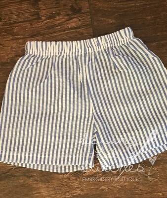 Navy Seersucker Shorts