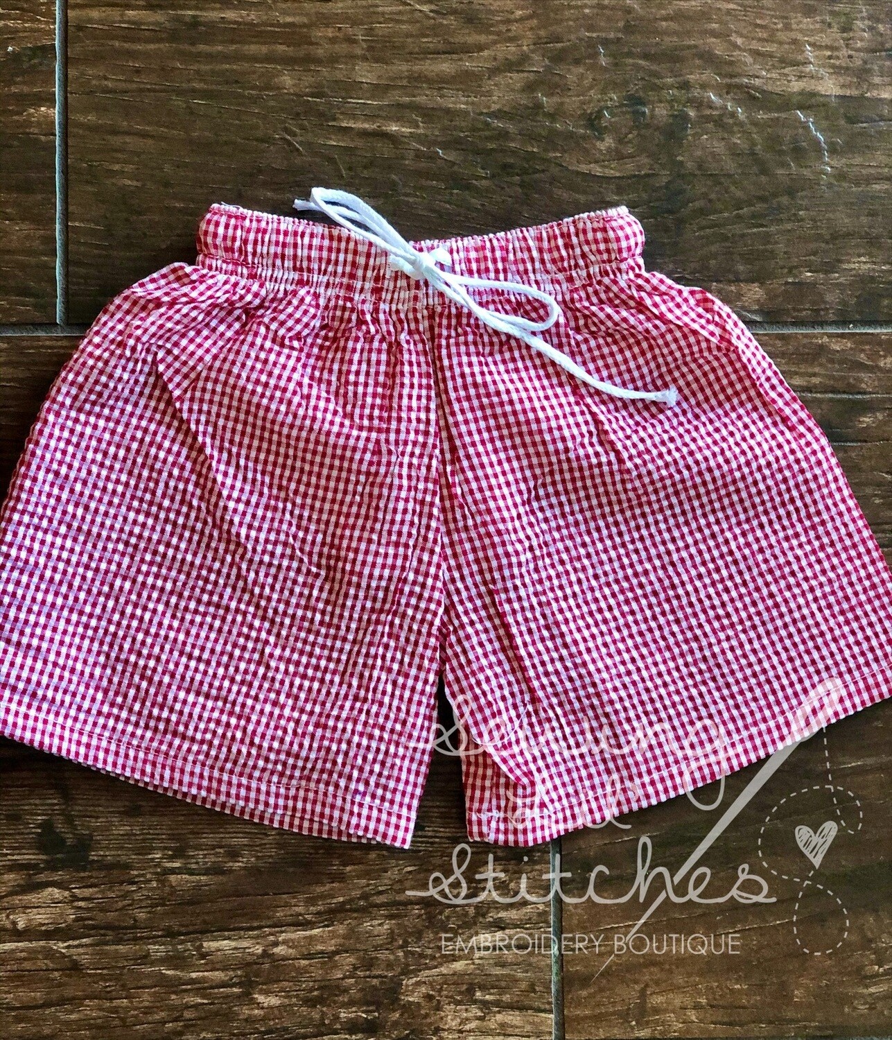 Boy’s Red Gingham Swimsuit