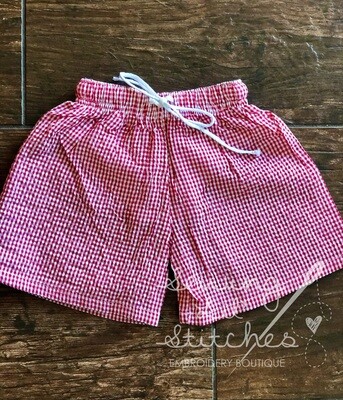 Boy’s Red Gingham Swimsuit