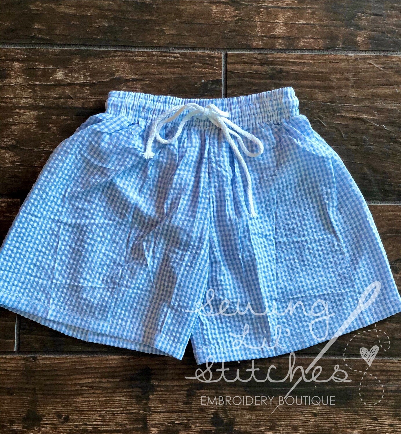 Boy’s Blue Gingham Swimsuit