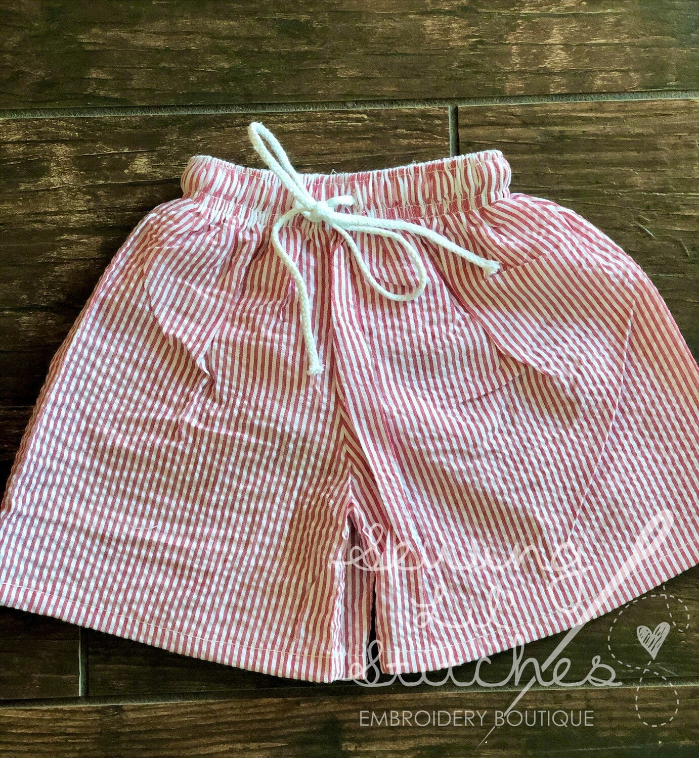 Boy’s Red Seersucker Swimsuit