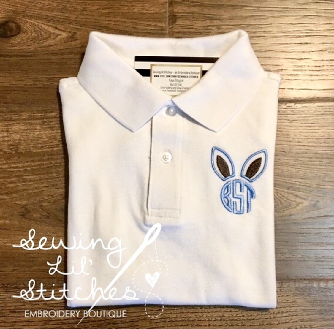 Bunny Earred Monogrammed Polo