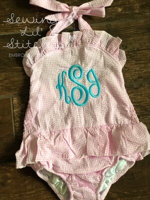 Girl’s Pink Gingham Swimsuit