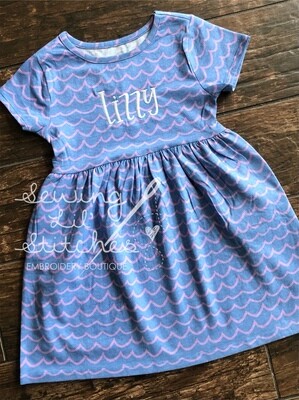Personalized Periwinkle Wave Dress