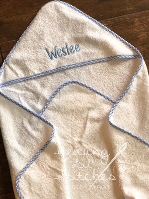 Blue Gingham Hooded Towel