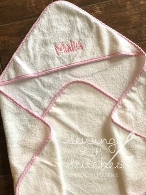 Pink Gingham Hooded Towel
