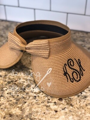 Monogrammed Straw Sun Visor