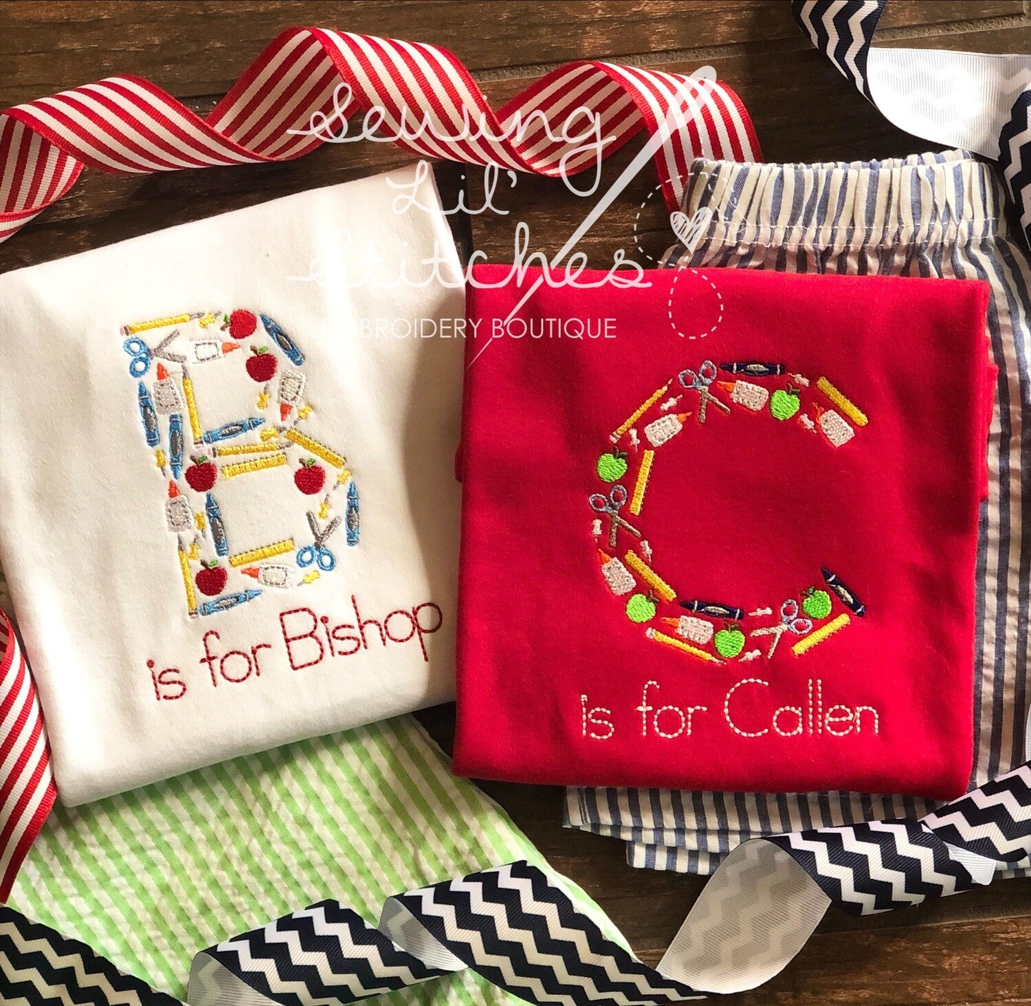 School Supplies Alphabet Shirt