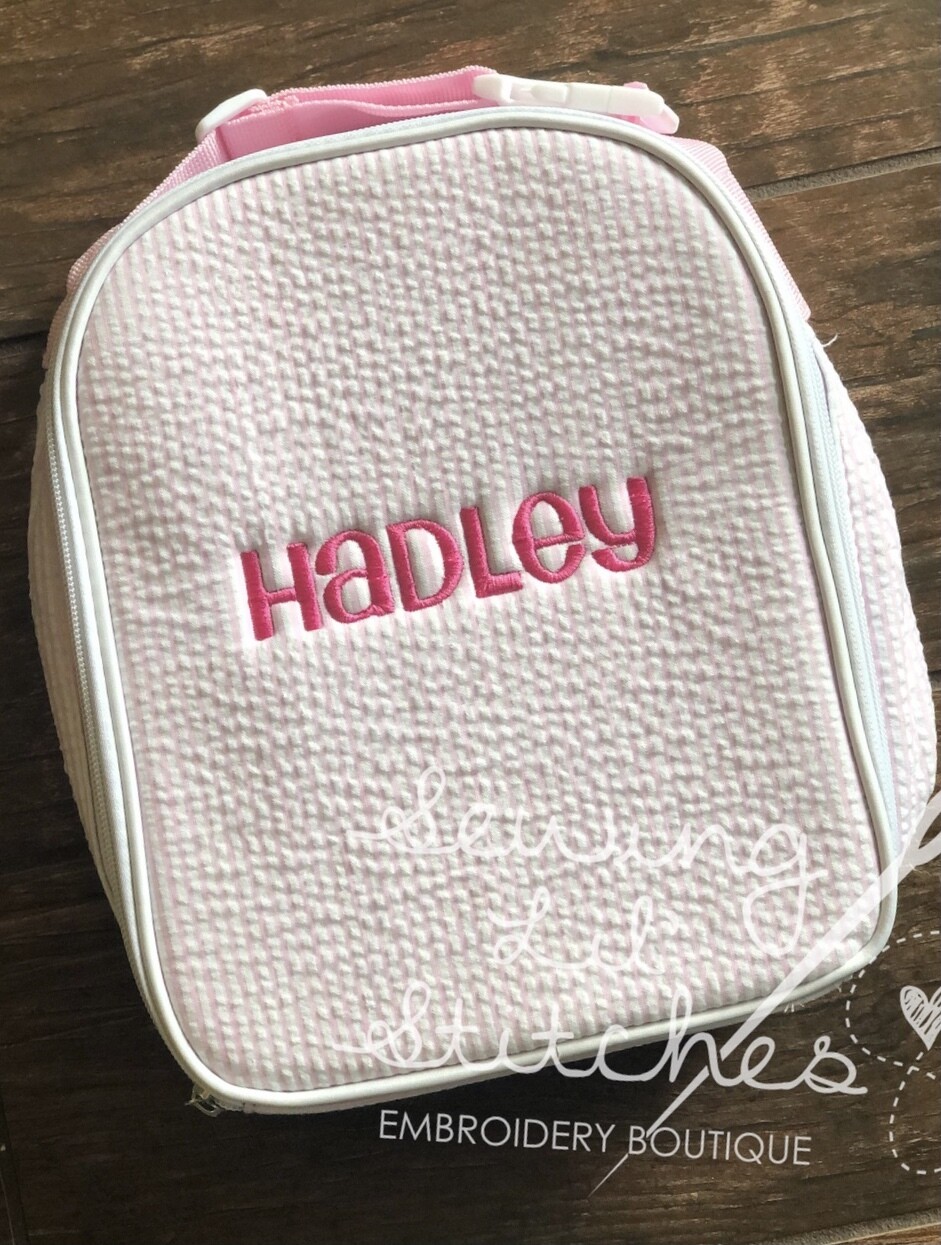 Personalized Seersucker Lunchbox