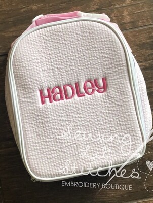 Personalized Seersucker Lunchbox