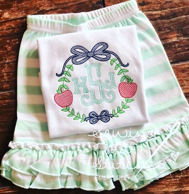 Monogrammed Apple Bow Shirt