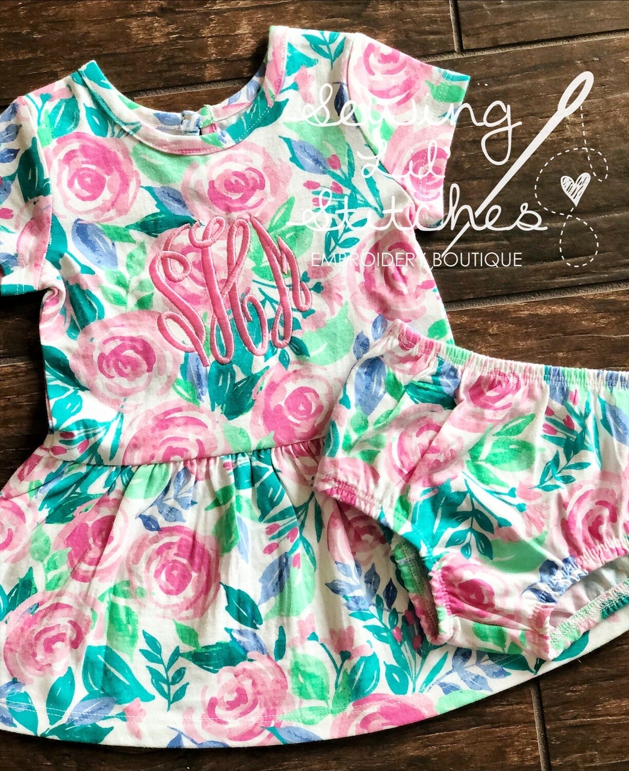 Monogrammed Floral Dress