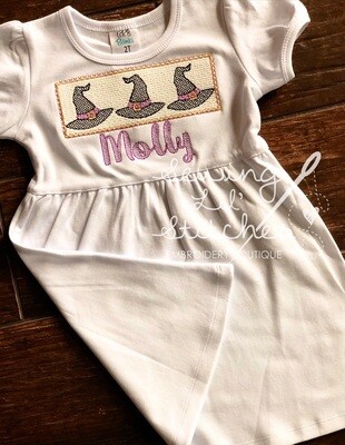 Faux Smocked Witch Hats Dress