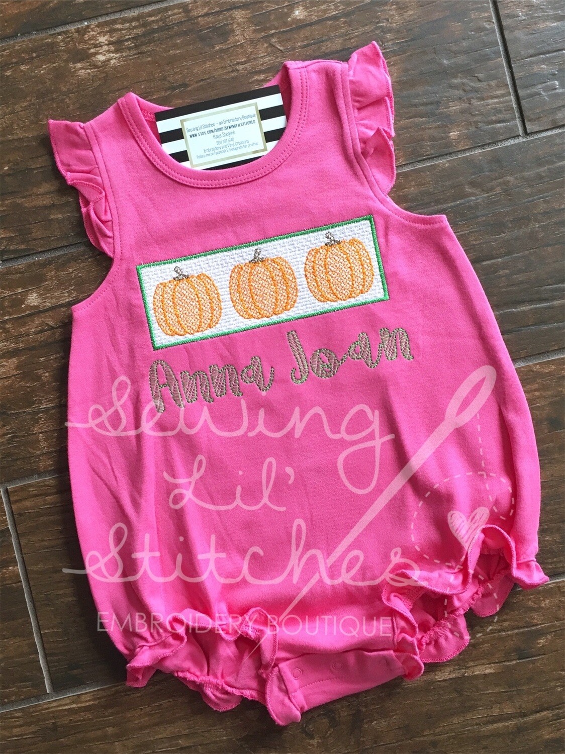 Faux Smocked Pumpkin Bubble