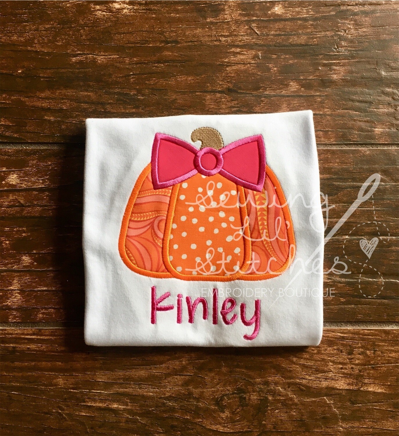 Applique Pumpkin with Bow Shirt