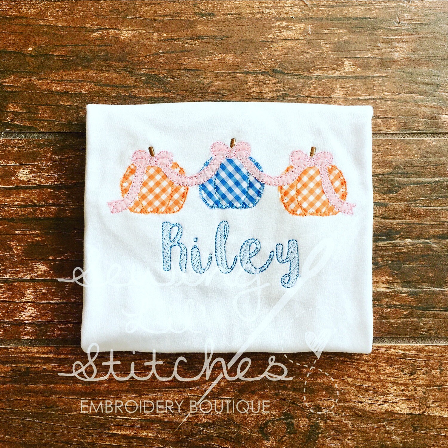 Pumpkin Applique Trio with Bows