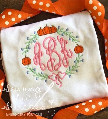 Monogrammed Pumpkin Wreath Shirt