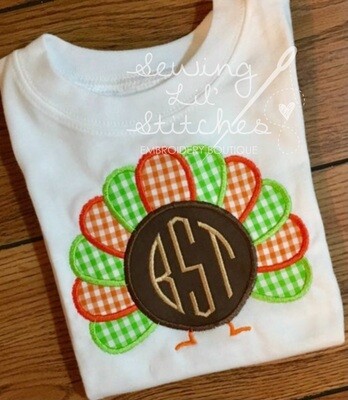 Monogrammed Gingham Turkey Shirt