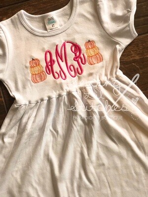 Monogrammed Pumpkin Stack Dress