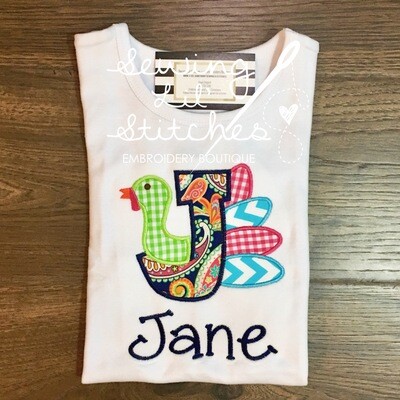 Girly Initial Turkey Shirt