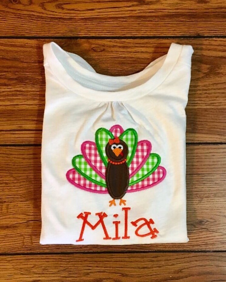 Girl Gingham Turkey Shirt