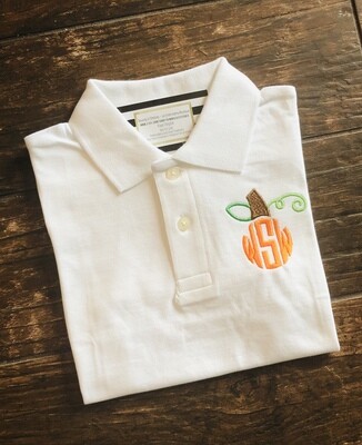 Monogrammed Pumpkin Polo