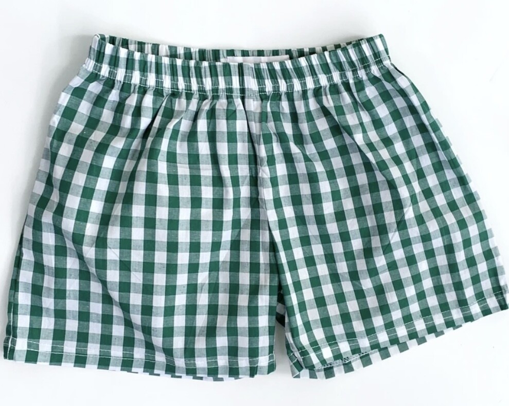 Green Gingham Shorts
