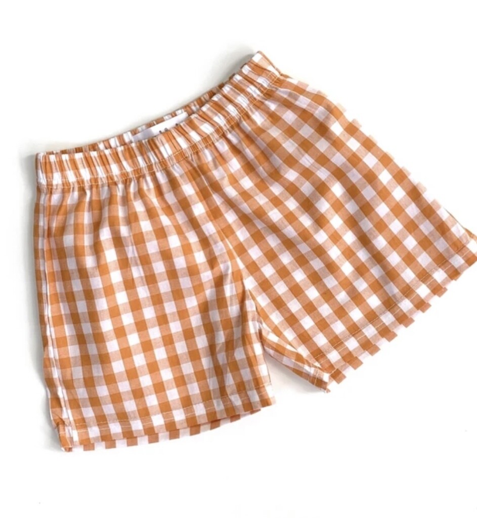 Orange Gingham Shorts