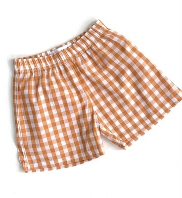 Orange Gingham Shorts