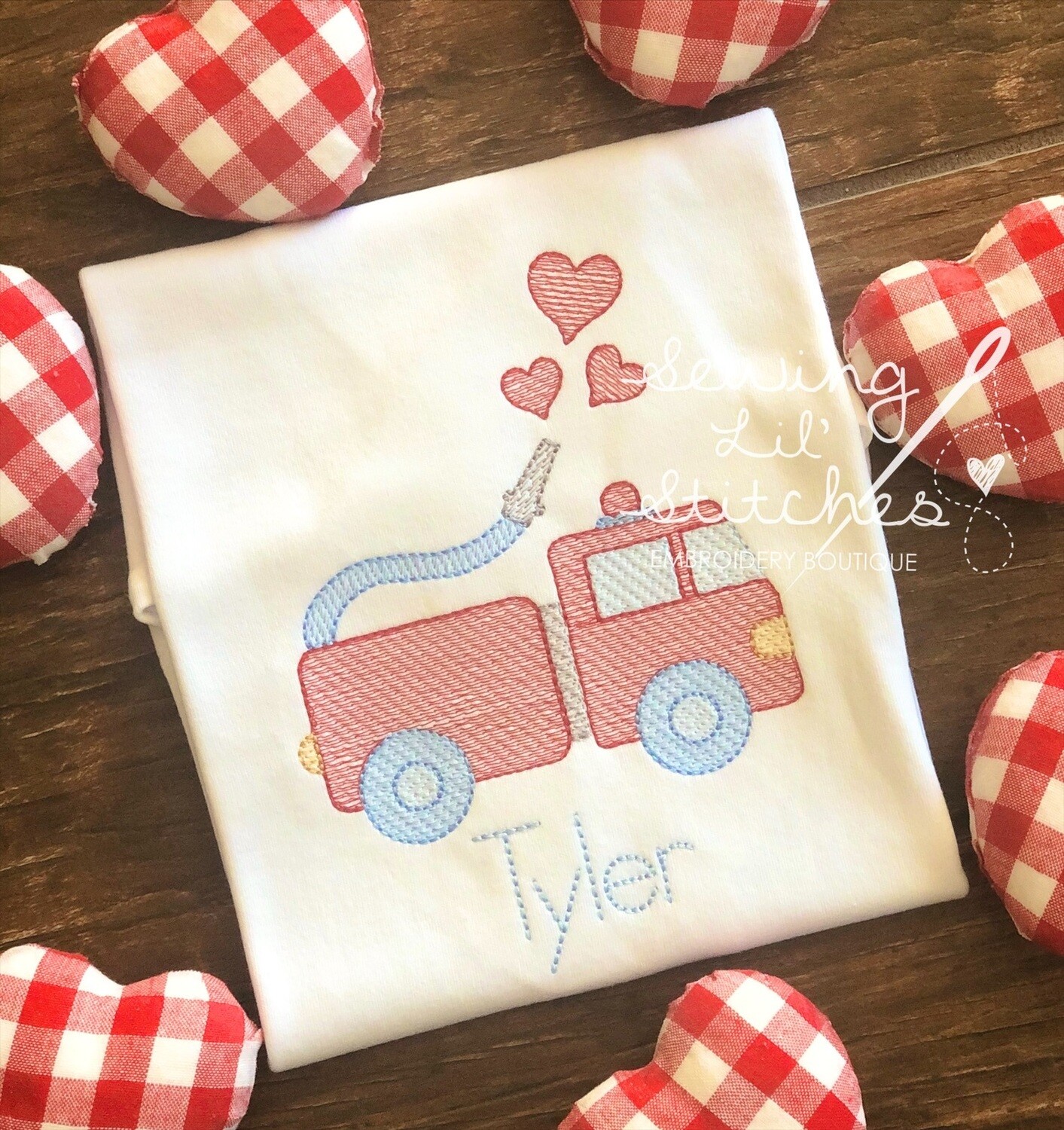 Valentine’s Firetruck Shirt