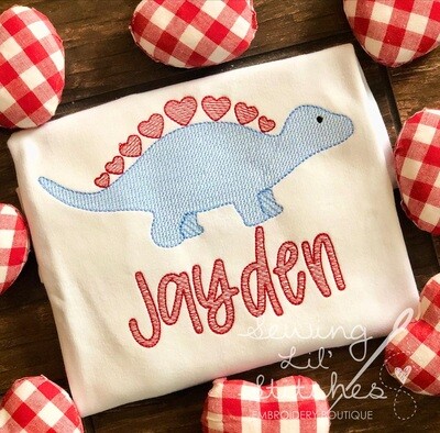 Sketch Dinosaur with Hearts