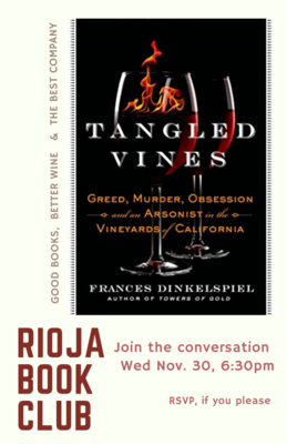 Rioja Book Club - Wed. Nov. 30, 6pm