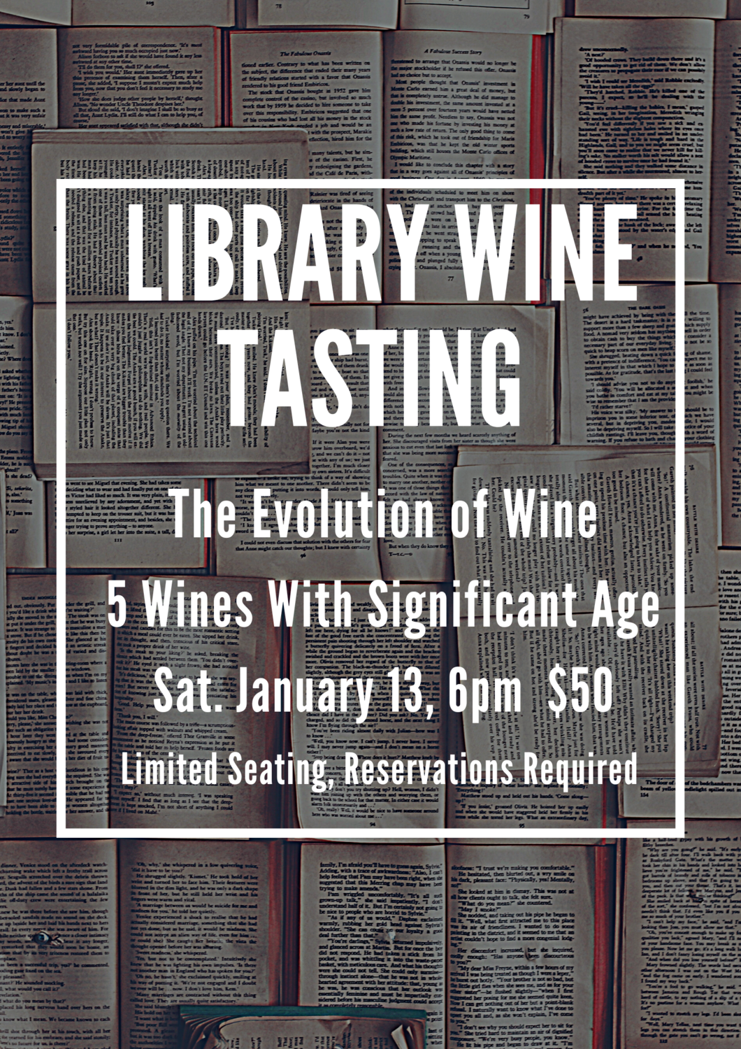 Library Wine Tasting - Saturday January 13, 2024