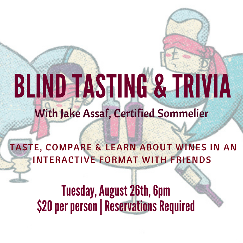 Blind Wine Tasting &amp; Trivia - Tue August 26th, 6pm