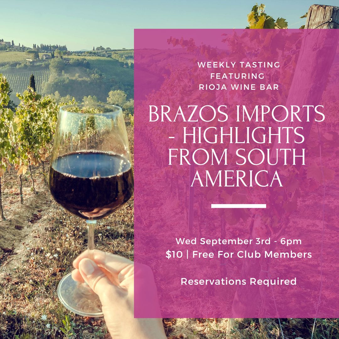 Wednesday Tasting - September 3rd, 6pm