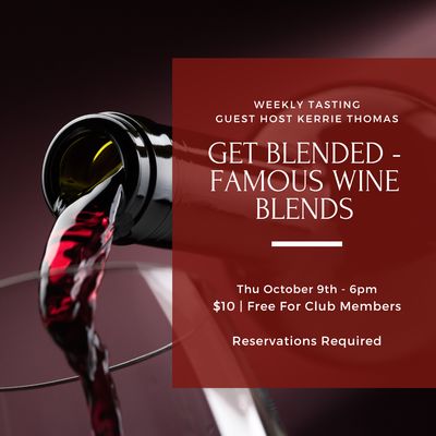 Thursday Tasting - October 9th, 6pm