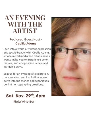Night W. The Artist - Cecilia Adams, Sat. 11/29, 6pm
