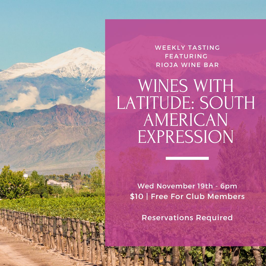 Wednesday Tasting - November 19th, 6pm