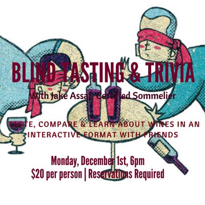Blind Tasting &amp; Trivia - Monday Dec. 1st - 6pm