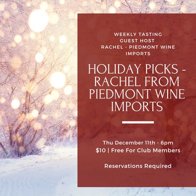 Thursday Tasting - December 11th, 6pm