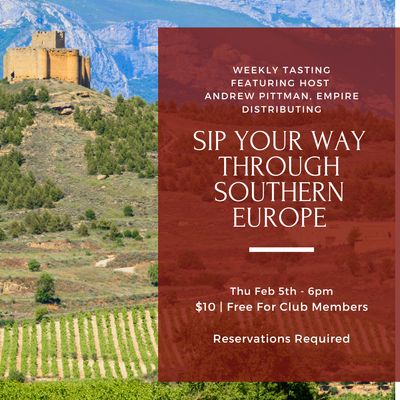 Thursday Tasting - February 5th, 6pm