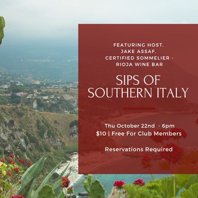 Thursday Tasting, October 22nd, 6 PM