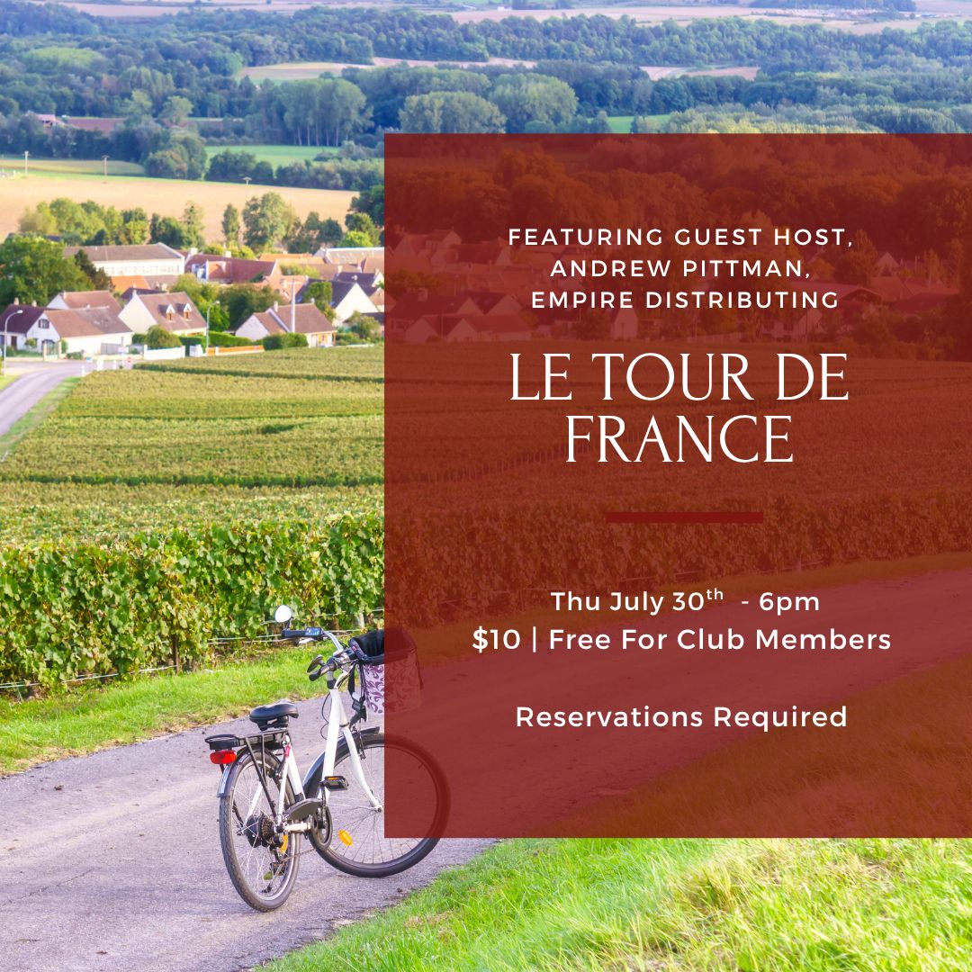 Thursday Tasting, July 30th, 6 PM