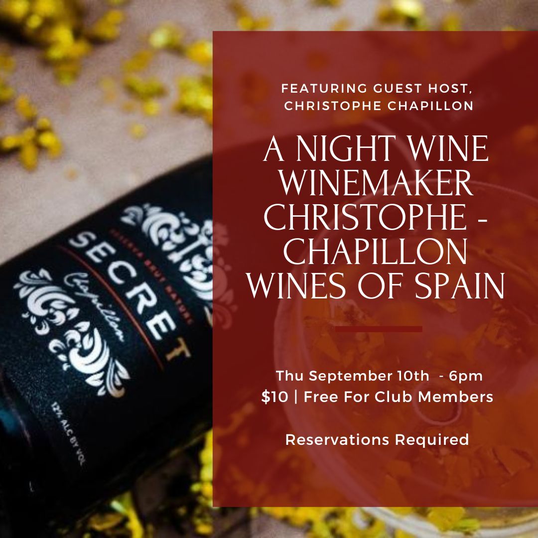 Thursday Tasting, September 10th, 6 PM