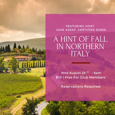 Wednesday Tasting - August 26th, 6pm