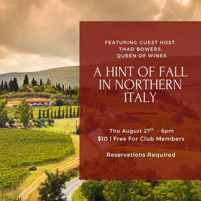 Thursday Tasting - August 27th, 6pm