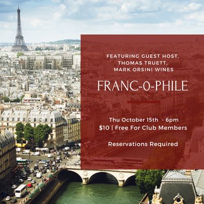 Thursday Tasting - October 15th, 6pm